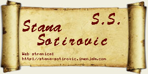 Stana Sotirović vizit kartica